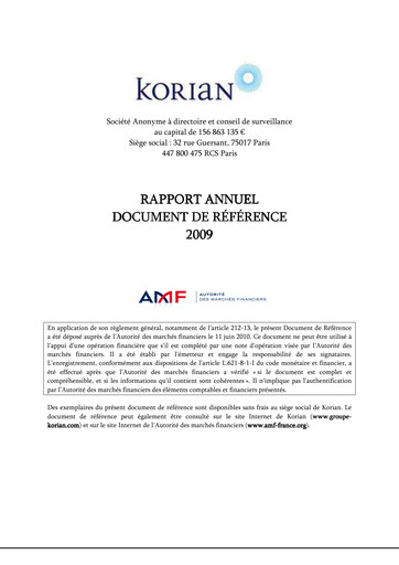 Thumbnail Clariane Universal Registration Document 2009