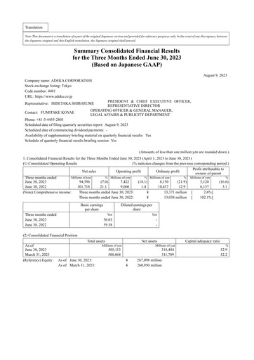 Thumbnail Adeka Corporation Quarterly Report fy2024-q1
