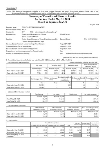 Thumbnail Sakata Seed Financial Statement fy2024
