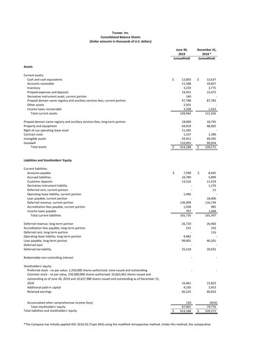 Thumbnail Tucows Financial Statement 2019-h1
