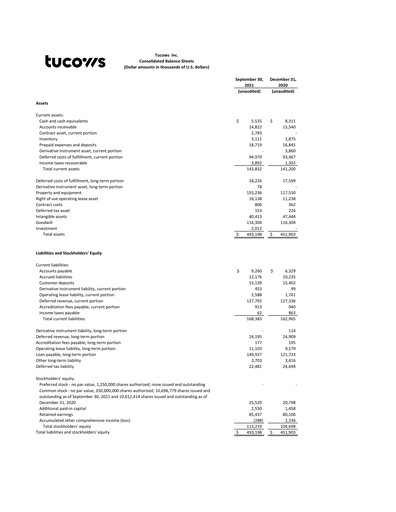 Thumbnail Tucows Financial Statement 2021-9m