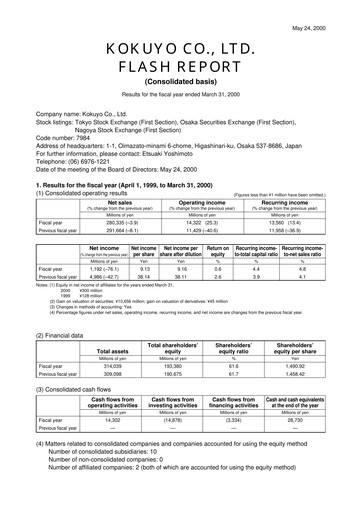Thumbnail Kokuyo Financial Statement fy2000