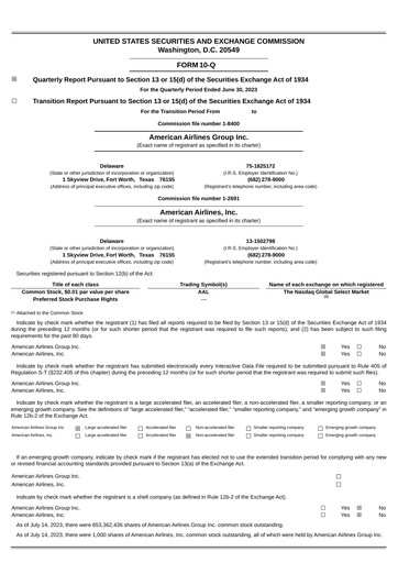 Vorschaubild American Airlines Quartalsbericht 2023-q2