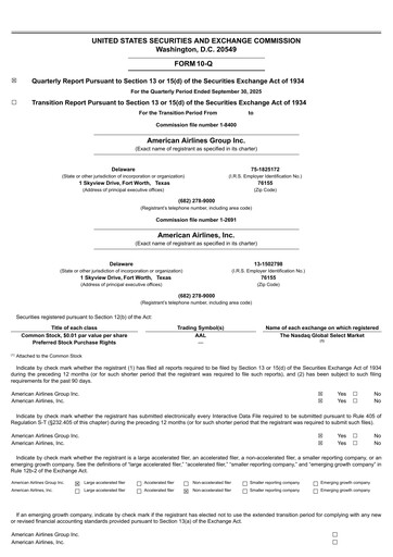Vorschaubild American Airlines Quartalsbericht 2025-q3
