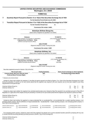 Thumbnail American Airlines Quarterly Report 2026-q2