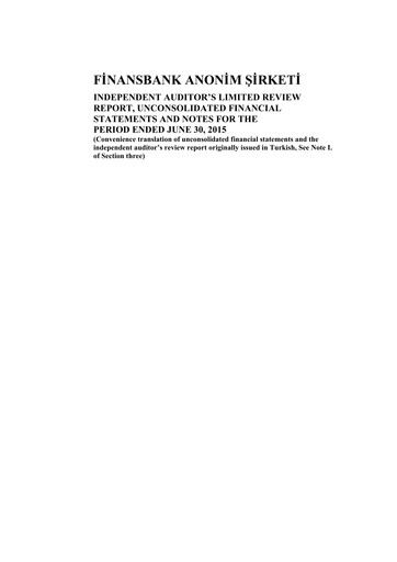 Thumbnail QNB Finansbank Half-year Report 2015-h1