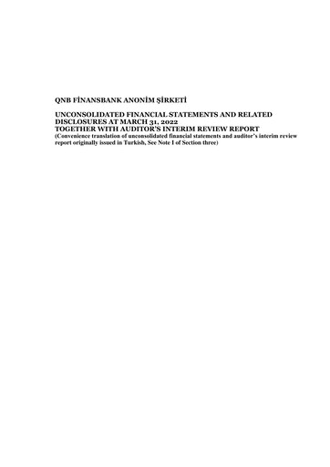 Thumbnail QNB Finansbank Quarterly Report 2022-q1