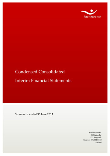 Thumbnail Íslandsbanki Financial Statement 2014-h1