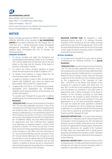 Miniature AIA Engineering Rapport annuel 2016-2017