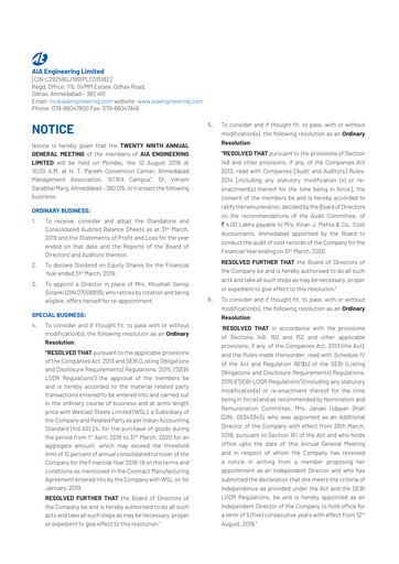 Miniature AIA Engineering Rapport annuel 2018-2019