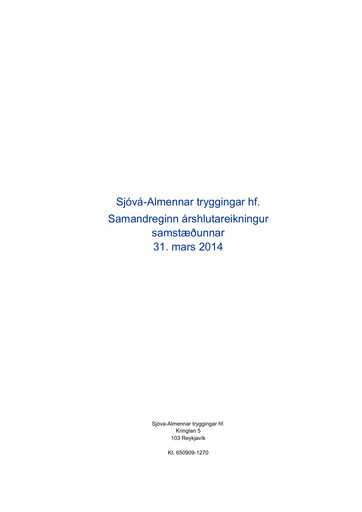 Thumbnail Sjóvá-Almennar tryggingar Quarterly Report 2014-q1