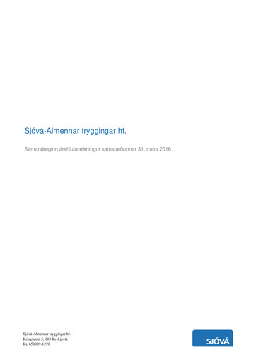 Thumbnail Sjóvá-Almennar tryggingar Quarterly Report 2016-q1
