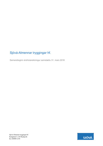 Thumbnail Sjóvá-Almennar tryggingar Quarterly Report 2018-q1