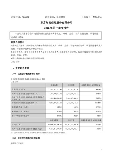 Thumbnail East Money Information Quarterly Report 2026-q1