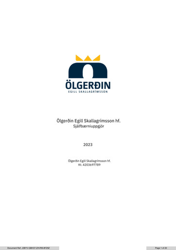 Thumbnail Ölgerðin Egill Skallagrímsson ESG Report 2023