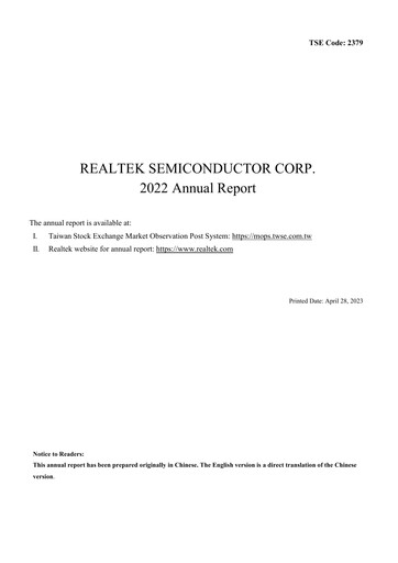 Thumbnail Realtek
 Annual Report 2022