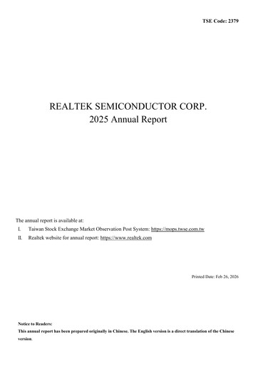 Thumbnail Realtek
 Annual Report 2025