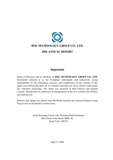 Thumbnail BOE Technology Annual Report 2001
