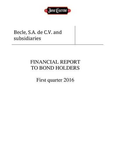 Miniature Becle Rapport trimestriel 2016-q1