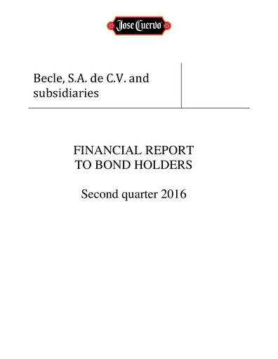 Miniature Becle Rapport trimestriel 2016-q2