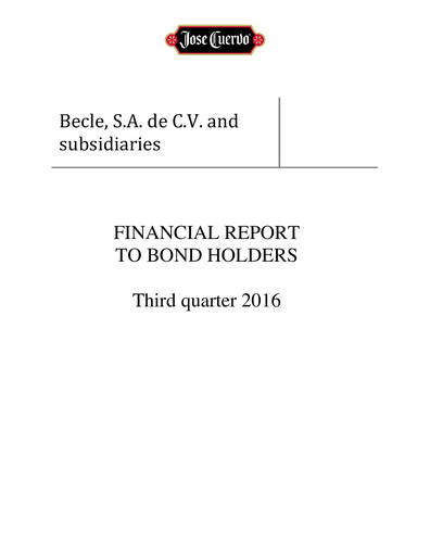 Miniature Becle Rapport trimestriel 2016-q3