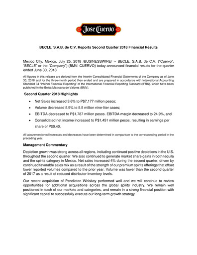 Thumbnail Becle Quarterly Report 2018-q2