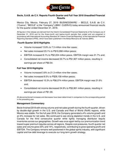 Thumbnail Becle Quarterly Report 2018-q4