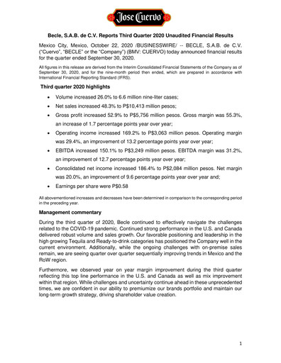 Thumbnail Becle Quarterly Report 2020-q3