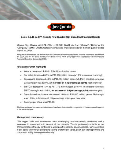 Thumbnail Becle Quarterly Report 2024-q1