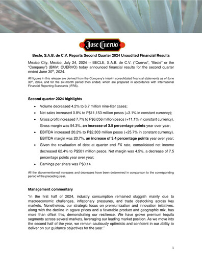 Thumbnail Becle Quarterly Report 2024-q2