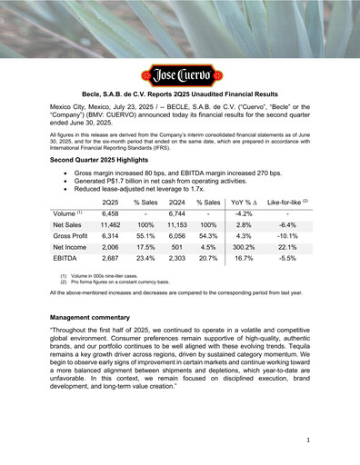 Thumbnail Becle Quarterly Report 2025-q2