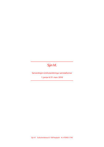 Thumbnail Sýn hf. Quarterly Report 2018-q1