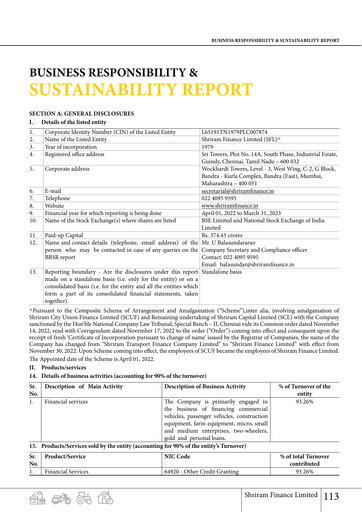 Miniature Shriram Transport Finance

 Rapport ESG 2022-2023