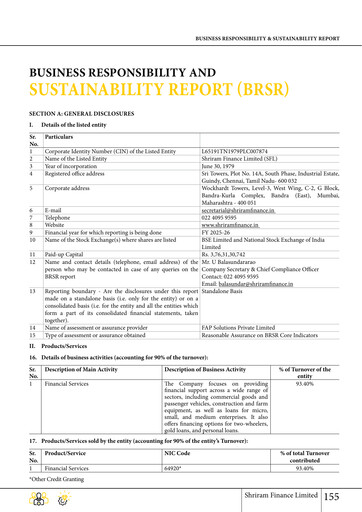 Miniature Shriram Transport Finance

 Rapport ESG 2025-2026