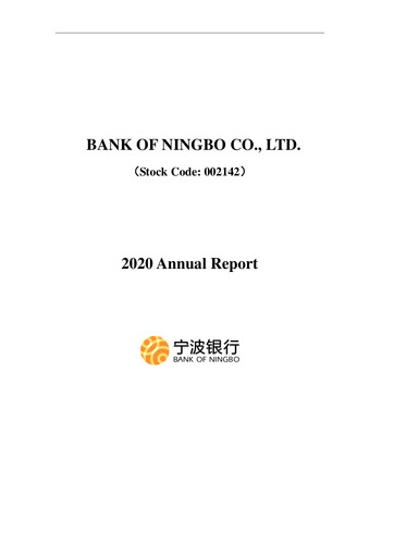 Miniature Bank of Ningbo
 Rapport annuel 2020