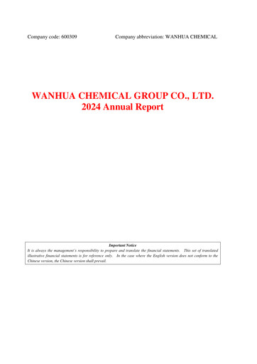 Miniature Wanhua Chemical Rapport annuel 2024