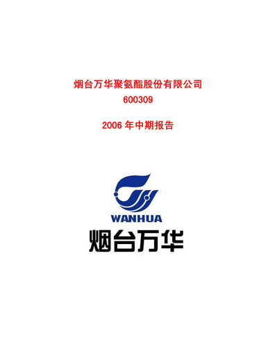 Thumbnail Wanhua Chemical Half-year Report 2006-h1