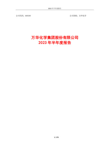 Thumbnail Wanhua Chemical Half-year Report 2023-h1