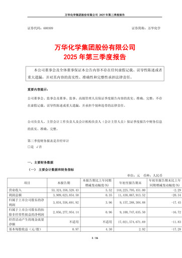 Thumbnail Wanhua Chemical Quarterly Report 2025-q3