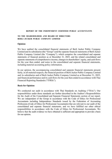 Thumbnail Berli Jucker (BJC) Financial Statement 2025