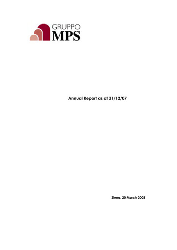 Thumbnail Banca Monte dei Paschi di Siena Annual Report 2007