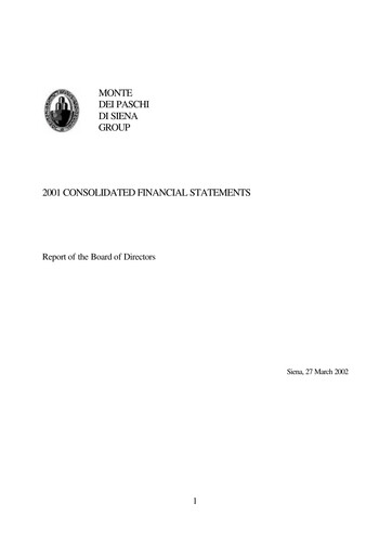 Thumbnail Banca Monte dei Paschi di Siena Financial Statement 2001