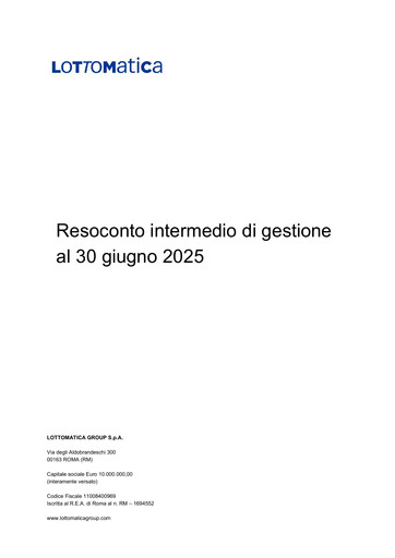 Thumbnail Lottomatica Group Financial Report 2025-h1