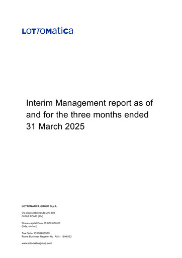 Thumbnail Lottomatica Group Quarterly Report 2025-q1