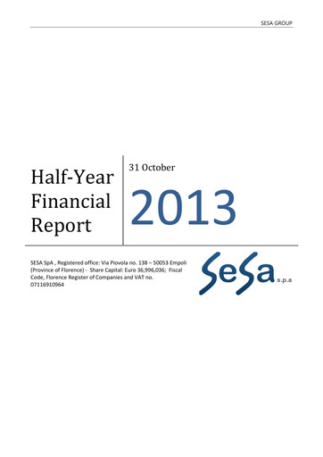 Miniature SeSa S.p.A. Rapport semestriel 2013-h1