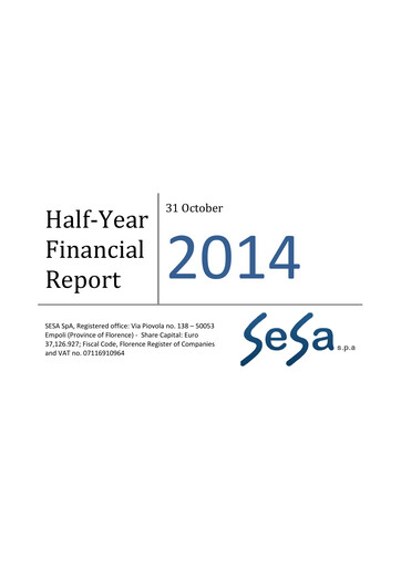 Miniature SeSa S.p.A. Rapport semestriel 2014-h1