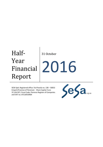 Miniature SeSa S.p.A. Rapport semestriel 2016-h1