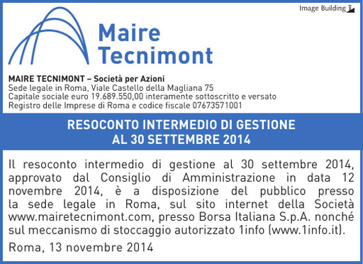 Thumbnail Maire Tecnimont Quarterly Report 2014-q3