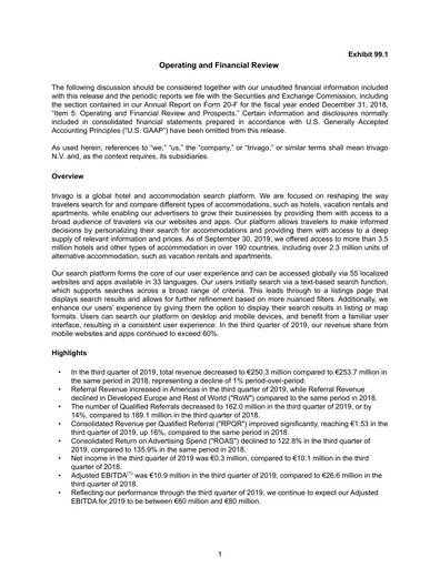 Thumbnail trivago Quarterly Report 2019-q3
