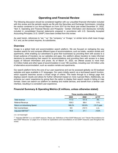 Thumbnail trivago Quarterly Report 2023-q1